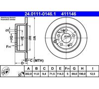 ATE 24.0111-0146.1 Brake disc
