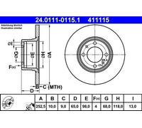 ATE 24.0111-0115.1 Brake disc