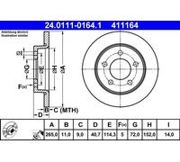 ATE 24.0111-0164.1 Brake disc