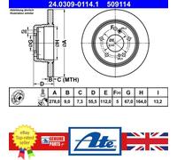 ATE 24.0309-0114.1 Brake disc