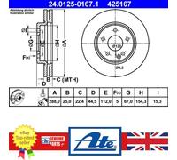 Brake discs MERCEDES-BENZ A-CLASS E-CELL 24.0125-0167.1