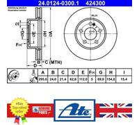 ATE Brake Disc 24.0124-0300.1 Vented - 2 pcs - for Mercedes‑Benz C‑Class Coupe