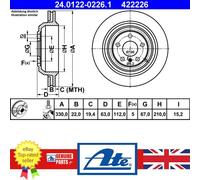ATE Vented Brake Disc 24.0122-0226.1 - 2 pcs for Mercedes-Benz R-Class/GL-Class