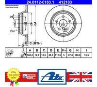 ATE Brake Disc 24.0112-0183.1 - Solid - For Mercedes-Benz S-Class/SL - 2x