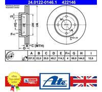 ATE 24.0122-0146.1 Brake disc