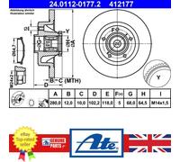 Brake Disc For Nissan PRIMASTAR Vauxhall VIVARO Renault TRAFIC 43206-00QAB