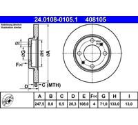 ATE 24.0108-0105.1 Brake disc