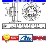 ATE Brake Disc 24.0124-0211.1 – Fits Porsche Boxster 2.7, Cayman