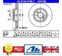 ATE 24.0124-0158.1 Brake disc