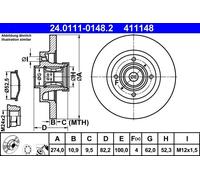 Brake discs RENAULT GRAND SCÉNIC II 1.6 24.0111-0148.2
