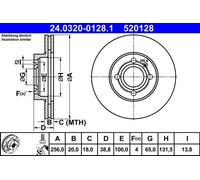 Brake disc ATE 24.0320-0128.1 for VW VENTO (1H2) 1.6 1994-1998