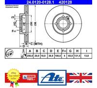 ATE Brake Disc 24.0120-0128.1 – Fits VW Polo (6N2) & SEAT Arosa 1.4 – 1 pc – UK Seller