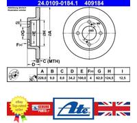 ATE Brake Disc 24.0109-0184.1 – for Suzuki Baleno 1.0