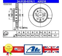 ATE 24.0120-0216.1 Brake disc