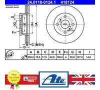 ATE 24.0118-0124.1 Brake disc