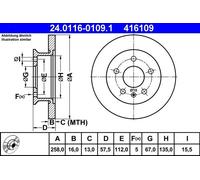 ATE 24.0116-0109.1 Brake disc