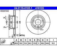 ATE 24.0118-0105.1 Brake disc
