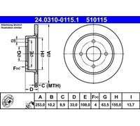 ATE 24.0310-0115.1 Brake disc