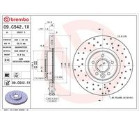 Brembo Xtra Line Vented Brake Disc - Drilled 09.C542.1X - High Quality