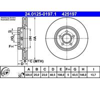 X2 PCS 24.0125-0197.1 BRAKE DISC ATE