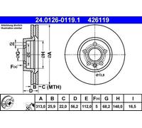 2x Brake Disc ATE Fits VW SEAT FORD Sharan Transporter Caravelle T4 1108038