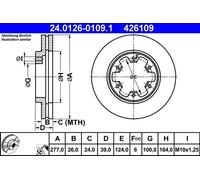 ATE 24.0126-0109.1 Brake disc