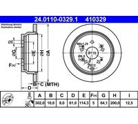 Brake discs Honda CR-V III 2.0 i-VTEC 24.0110-0329.1