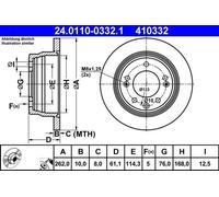 ATE Rear Brake Disc 58411-1H100 for KIA Hyundai CEE'D, PRO, i30 CW, ix35, Sportage