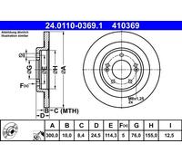 1X Brake disc ATE 24.0110-0369.1 HYUNDAI i40 I (VF) 2 2012-2019
