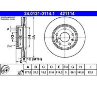 Brake disc ATE 24.0121-0114.1 for LAND ROVER FREELANDER I (L314) 2.0 2000-2006
