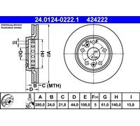 ATE FRONT BRAKE DISCS X2 280mm FOR MERCEDES-BENZ CITAN RENAULT KANGOO 424222