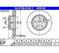 1X Brake disc ATE 24.0128-0142.1 for MERCEDES-BENZ CLS (C219) 3 2009-201