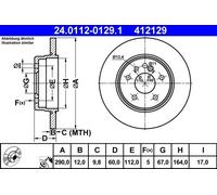 ATE 24.0112-0129.1 Brake disc