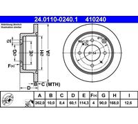 ATE Brake Disc 24.0110-0240.1 - Fits Mitsubishi Galant/Lancer/Space Wagon 1.6-2.0