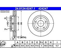✅Fits ATE 24.0124-0247.1 Brake disc 1 pc. 24.0124-0247.1 Brake disc ⭐UK Seller⭐