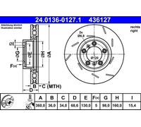 ATE 24.0136-0127.1 Brake disc