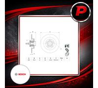 Bosch 0986479F42 Brake Disc Rear Braking System Replacement Fits Renault