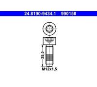 ATE 24.8190-9434.1 Bolt, brake disc OE REPLACEMENT XX45 86DF6E