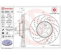 Brake Disc Single Vented 360mm 09.D524.13 Brembo 0004212312 A0004212312 Quality