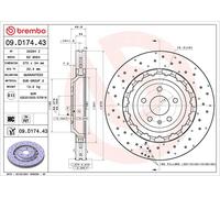 BREMBO Brake disc 09.D174.43 370 34 5 perforated/vented, two-part brake disc Coated High-carbon AUDI: TT Coupe