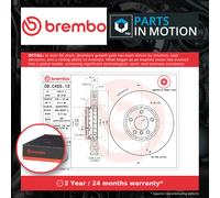 Brake Disc Single Vented fits BMW 520 F10 2.0 11 to 16 348mm Brembo 34116785669