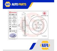 Brake Disc Single Vented fits BMW 630 G32 3.0 2019 on 330mm Brembo 34206883980