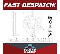BOSCH 0986479E18 Brake Disc Front Right Fits BMW 5 Series 6 Series 7 Series
