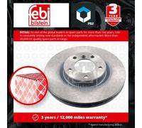 Brake Disc Single Vented fits BMW M3 E36 3.0 Front Left 92 to 95 315mm Febi New