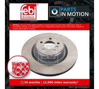 Brake Disc Single Vented fits BMW X5 F15 3.0D Rear 13 to 18 N57D30A 385mm Febi