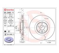 Brake Disc Single Vented fits RANGE ROVER EVOQUE L538 2.0D Front 17 to 19