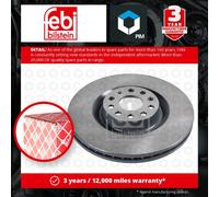 Brake Disc Single Vented fits SEAT LEON 1P1 2.0 Front 06 to 12 345mm 1K0615301AB