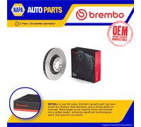 Brake Disc Single Vented fits VW GOLF Mk6 1.6 Front 08 to 12 345mm Brembo