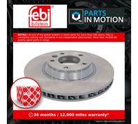 Brake Disc Single Vented fits AUDI Q7 4L 3.0D Front Right 06 to 15 350mm Febi