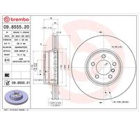 Brake Disc Single Vented Front 344mm 09.8555.21 Brembo SDB000200 SDB000201